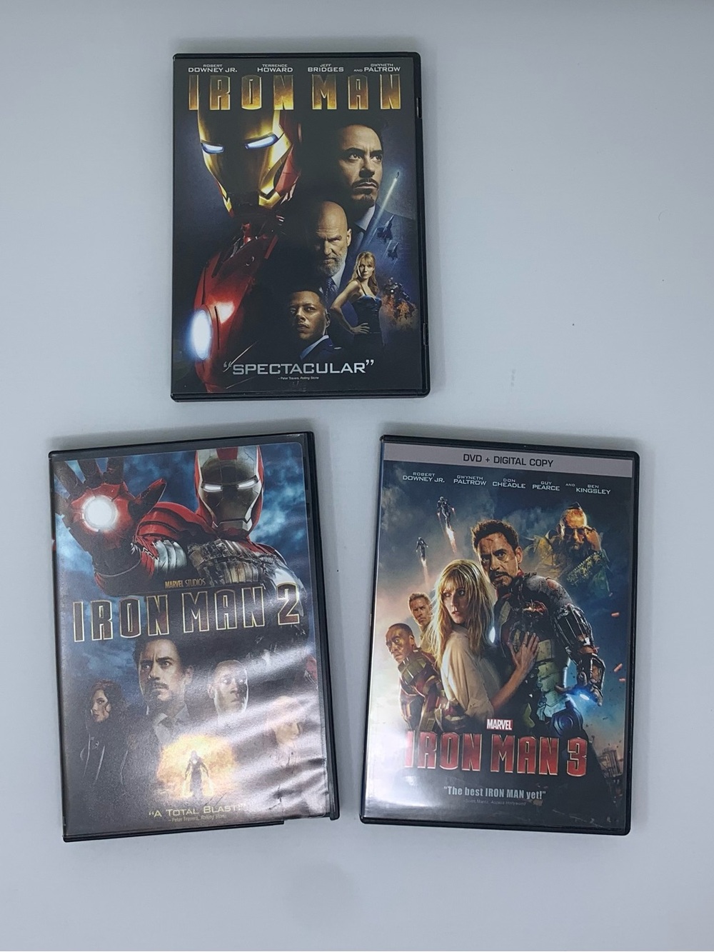 Marvel Iron Man Trilogy DVD Set - pre-owned, Starring Robert Downey Jr